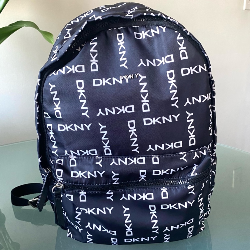DKNY Logo Print Black Backpack
